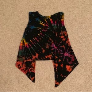 Black Tie Dye tank top with back slit